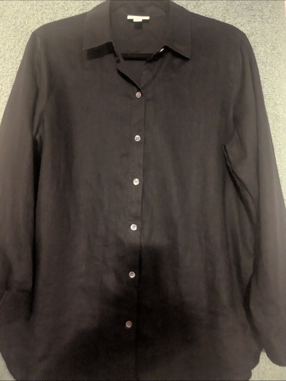 J. Jill Black Button-Front Long-Sleeve Blouse - Picture 2 of 3